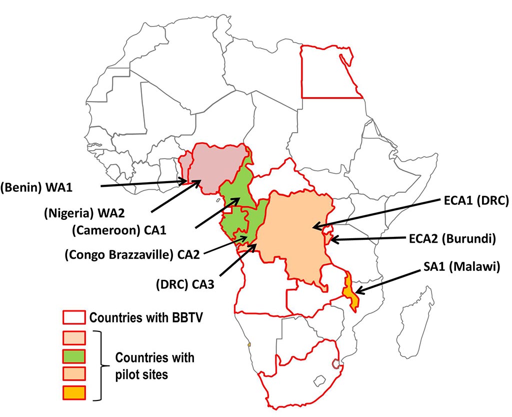 Map of actions sites