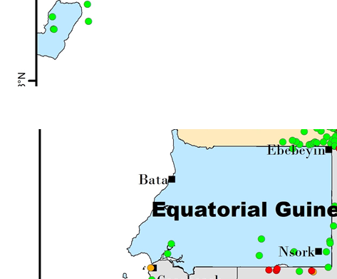 Figure 1. Map of BBTD Distribution in equatorial Guinea 